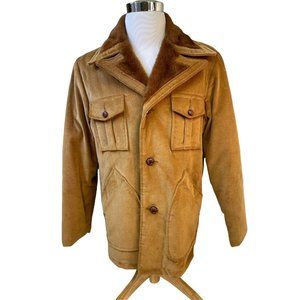 Vtg 60s 70s Soft Coat Jacket A +’ Tanbark Marlboro Western Disco Tan MENS